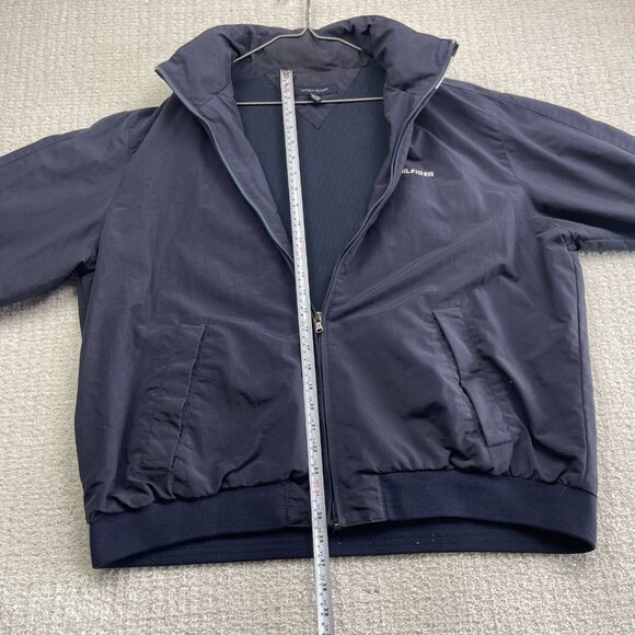 Tommy Hilfiger Jacket Men L Blue Yacht Sailing Full Zip Collared Hidden Hood - Picture 10 of 16